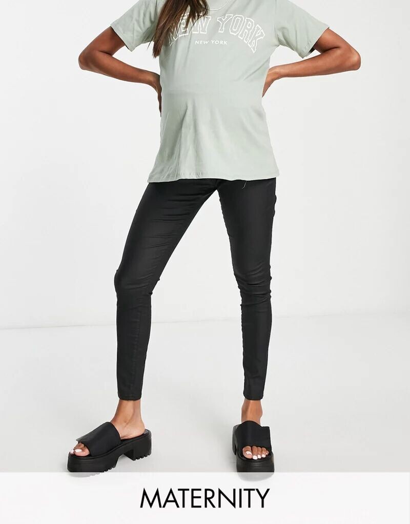 

Черные джинсы с эффектом потертости Topshop Joni