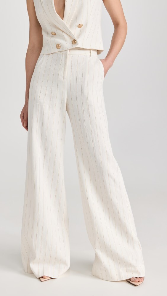 

Брюки L'AGENCE Pilar Wide Leg, экру