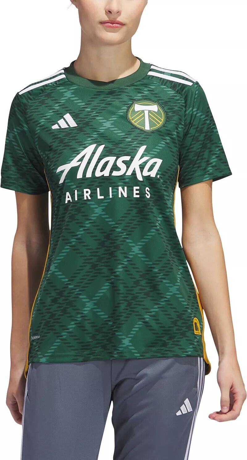 

Женская футболка Adidas Portland Timbers 2023, первичная реплика "Portland Plaid"
