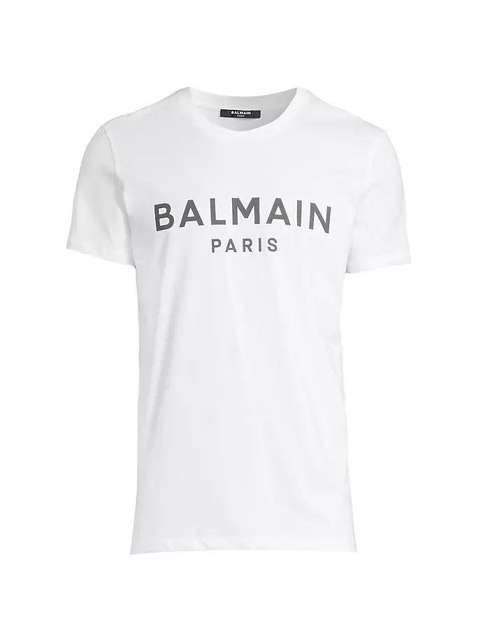 

Хлопковая футболка с логотипом Balmain, черный