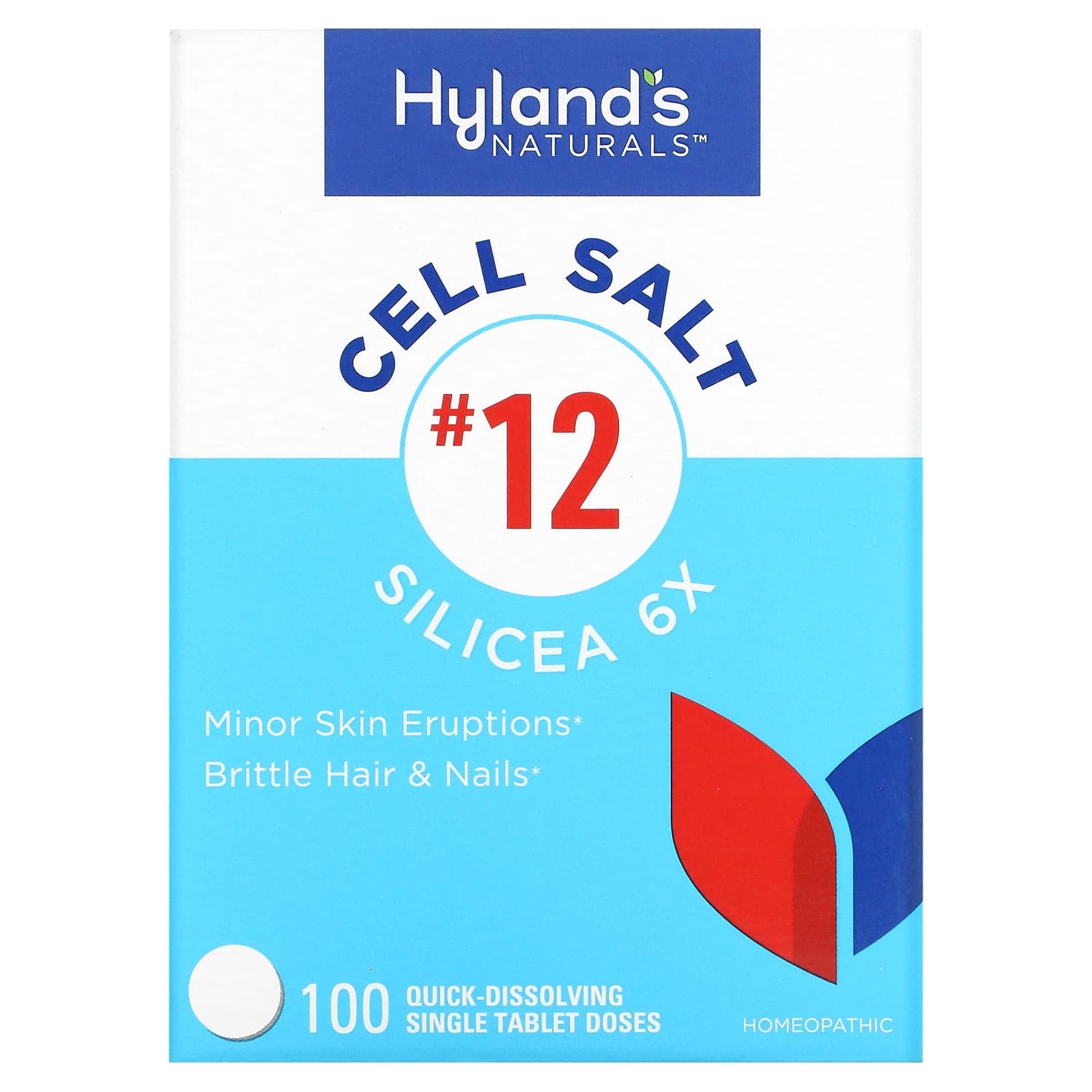 Клеточная Соль №12 / Силицея 6X Hyland's, 100 быстрорастворимых таблеток hyland s naturals клеточная соль 10 natrum phosphoricum 6x 100 таблеток