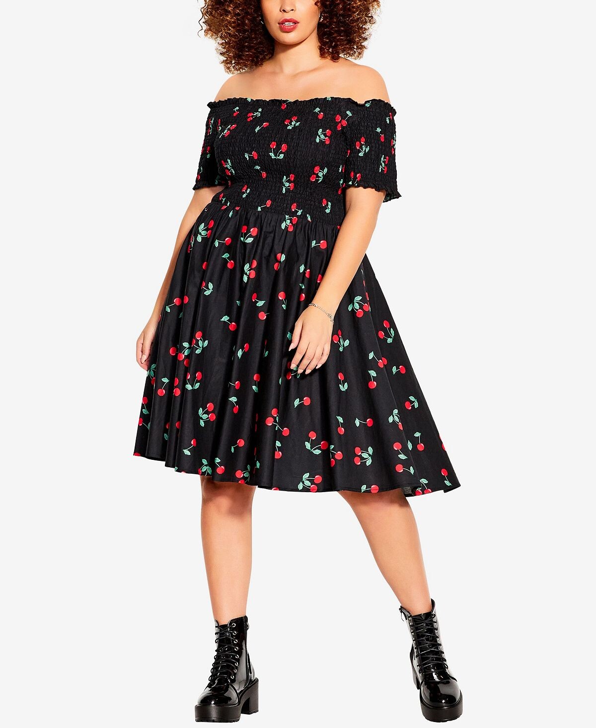 

Модное платье больших размеров cherry pie City Chic, мульти