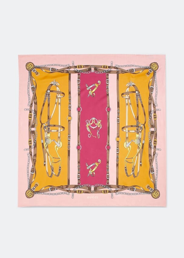 

Шарф GUCCI Harness Double G print scarf, принт