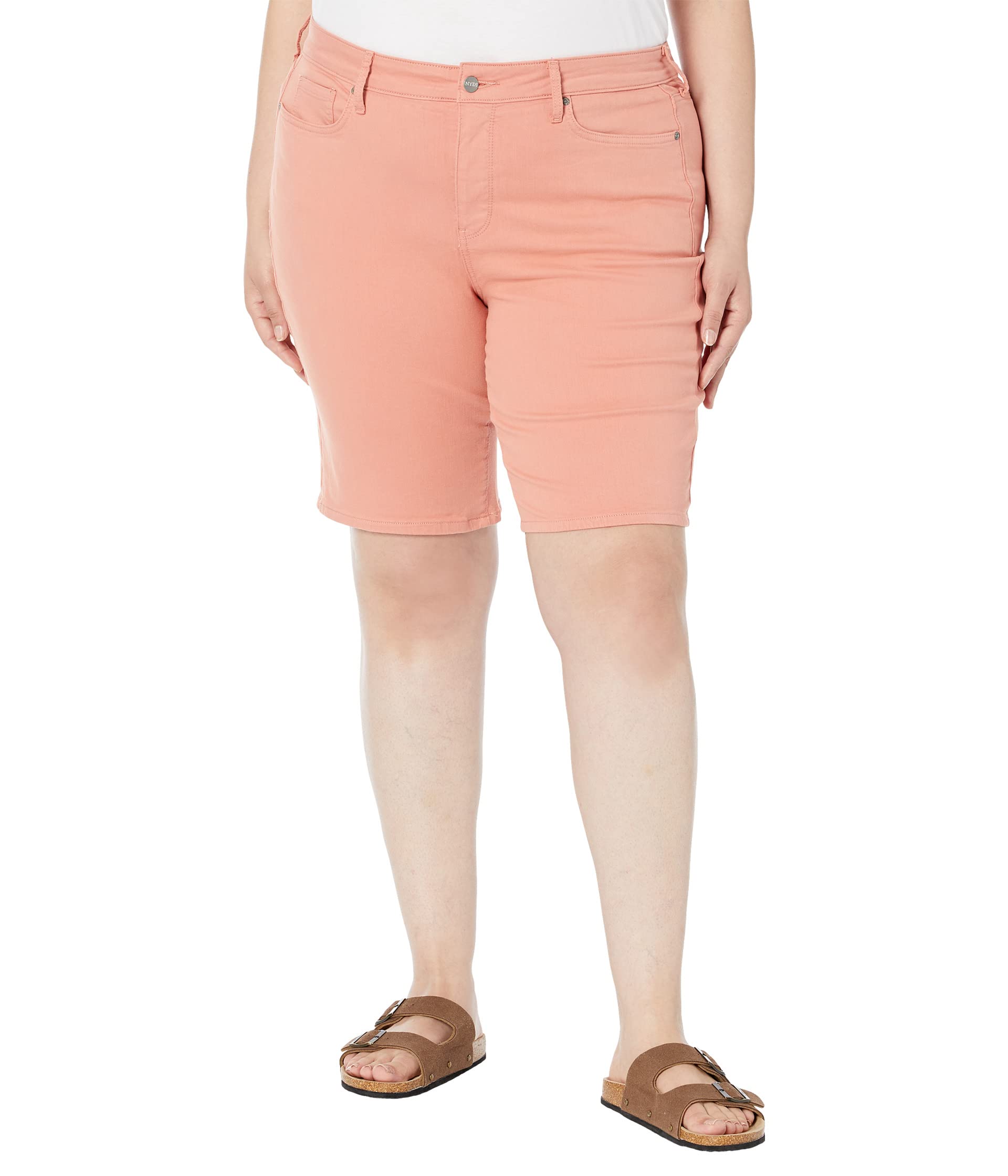 Шорты NYDJ Plus Size, Plus Size Briella Shorts in Terra Cotta цена и фото