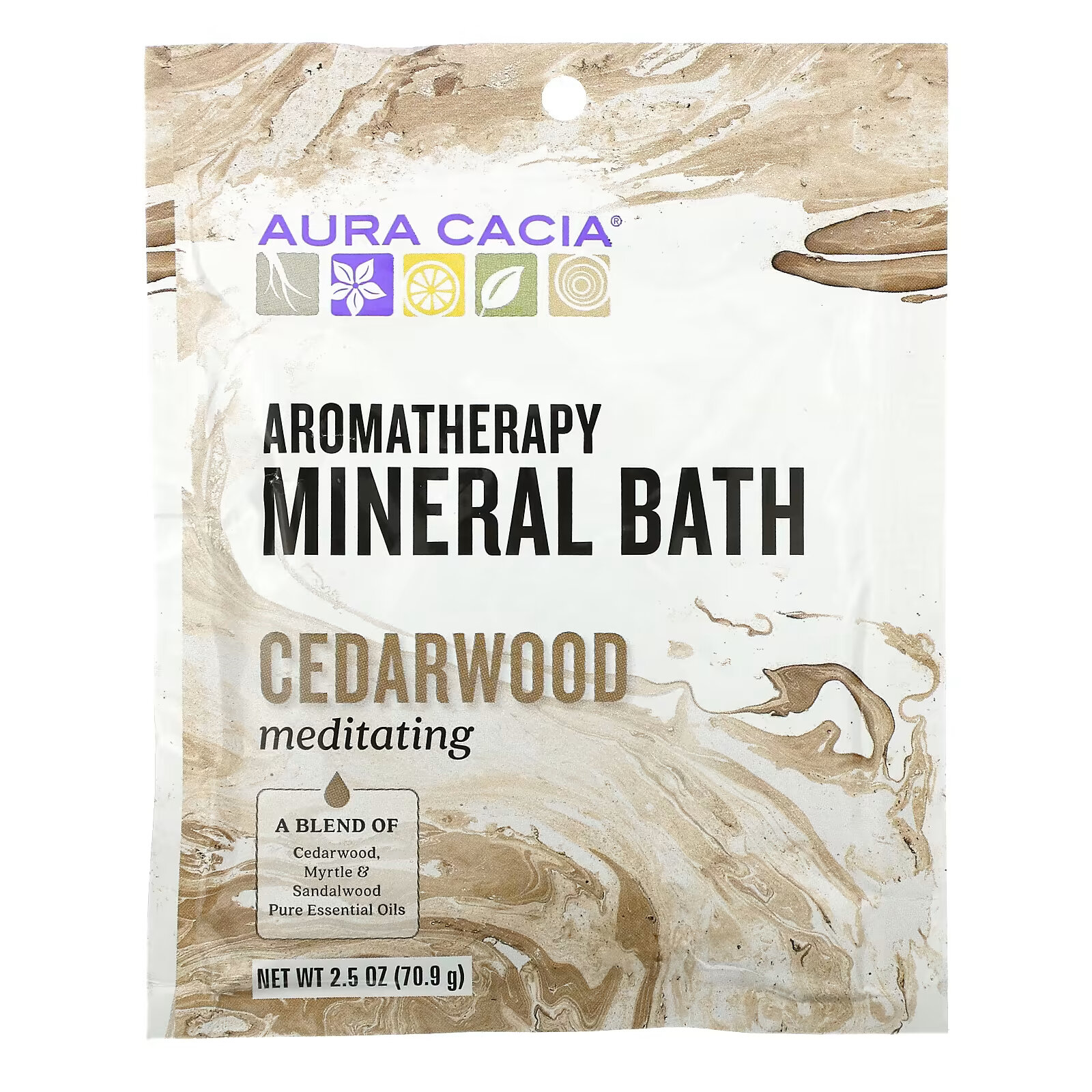 aura cacia ароматерапевтическое минеральное средство для ванны расслабляющий сладкий апельсин 2 5 унции 70 9 г Aura Cacia, ароматерапевтическое средство для ванны с микроэлементами, медитативный кедр, 70,9 г (2,5 унции)