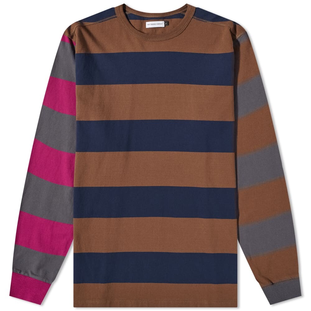 

Футболка Pop Trading Company Long Sleeve Mix Stripe Tee, Коричневый