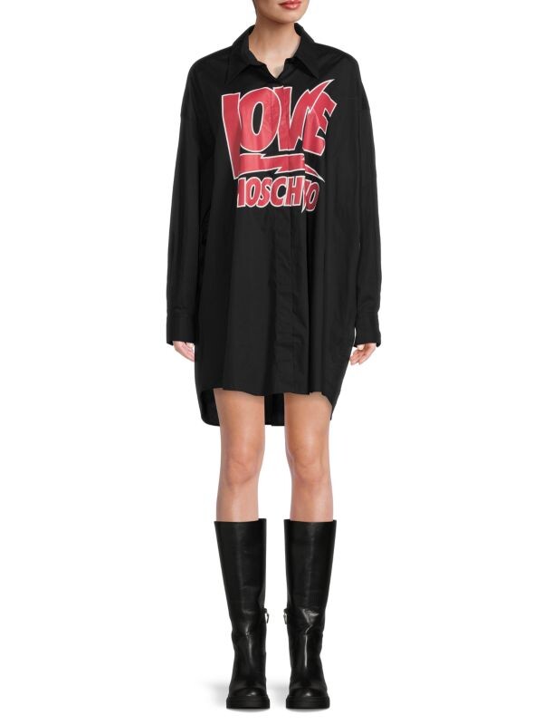 

Рубашка Love Love Moschino на пуговицах с рисунком, черный