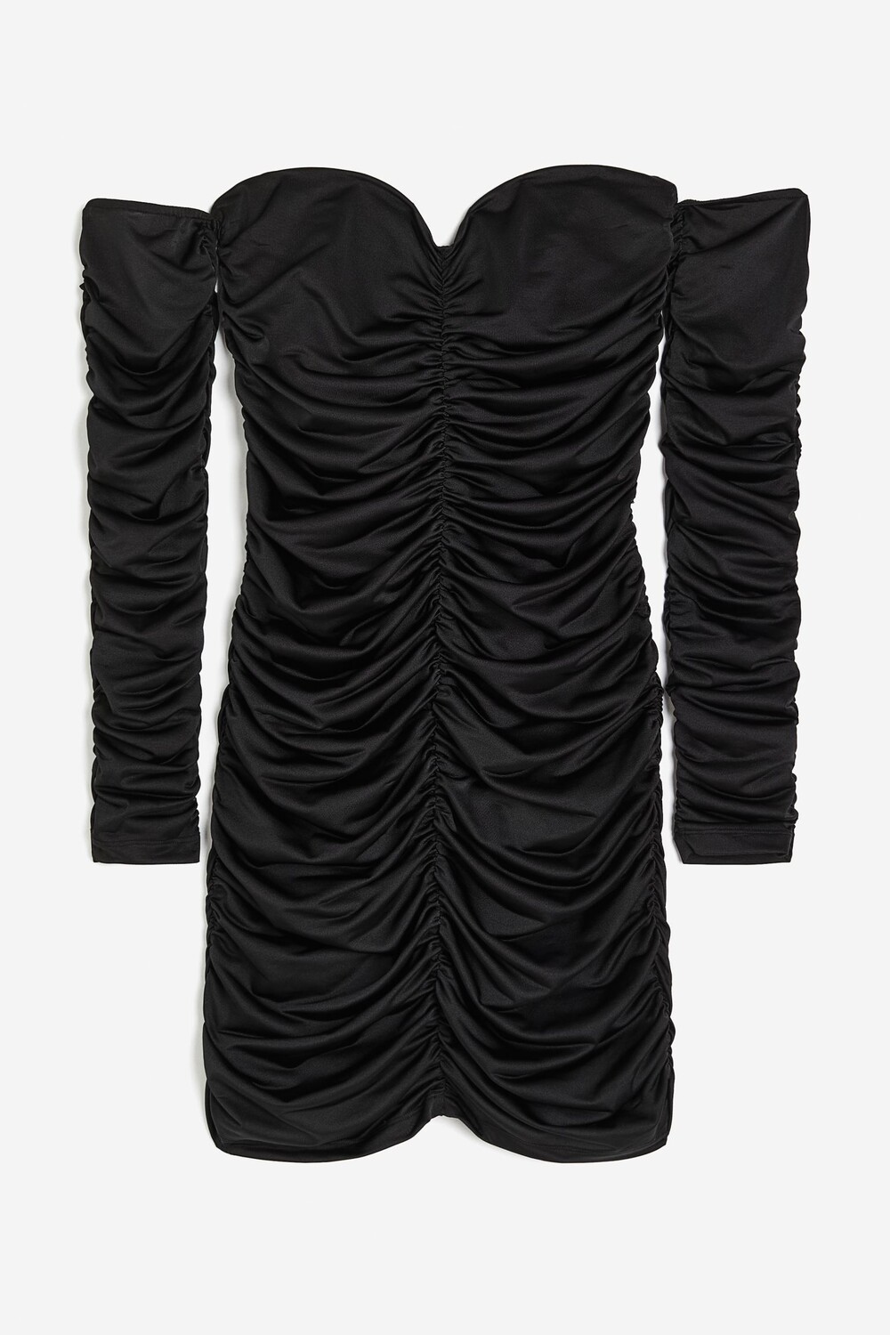 

Платье H&M Gathered Off-the-shoulder, черный