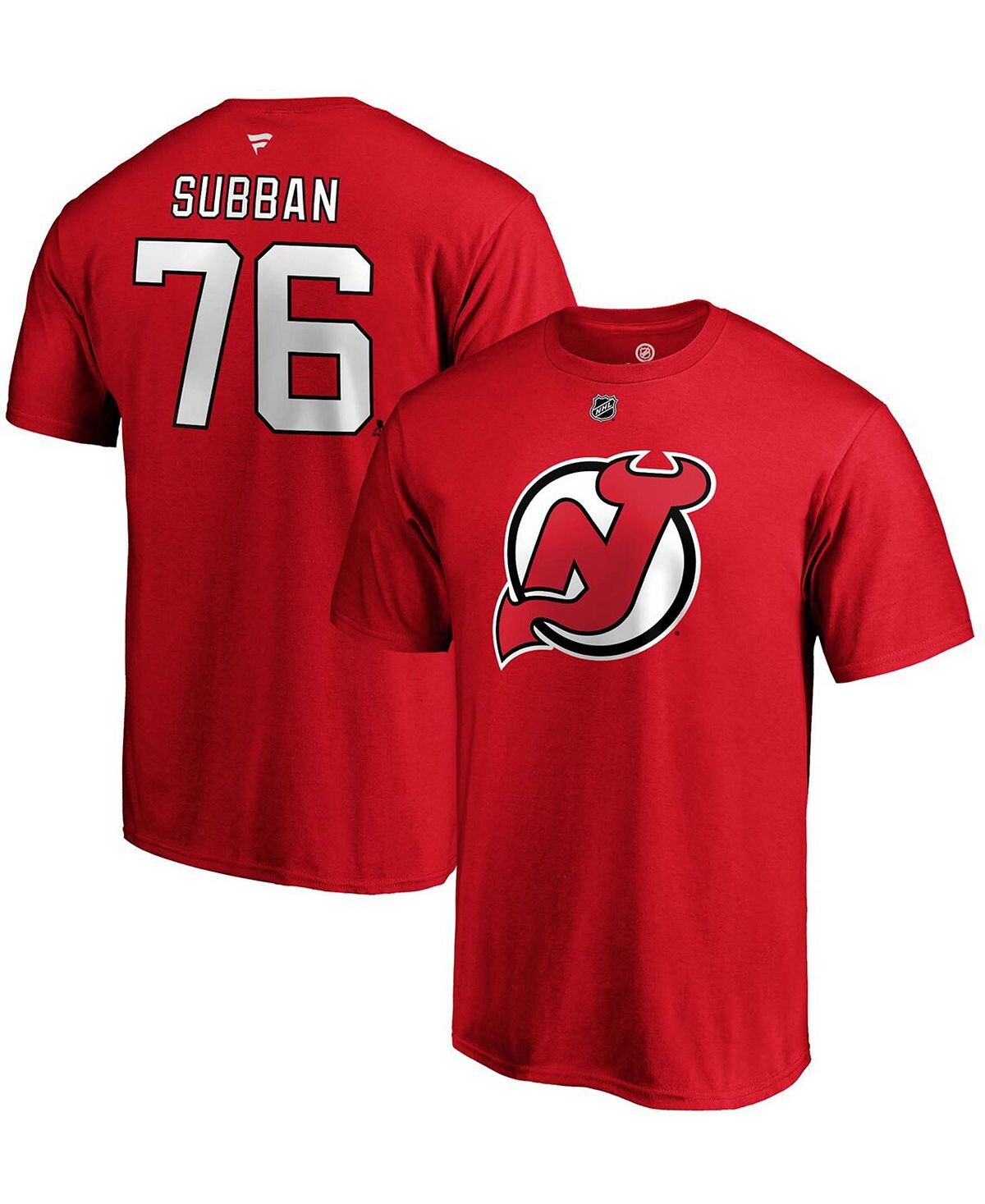 

Мужчины пк футболка subban red new jersey devils с подлинным именем и номером стека Fanatics, красный