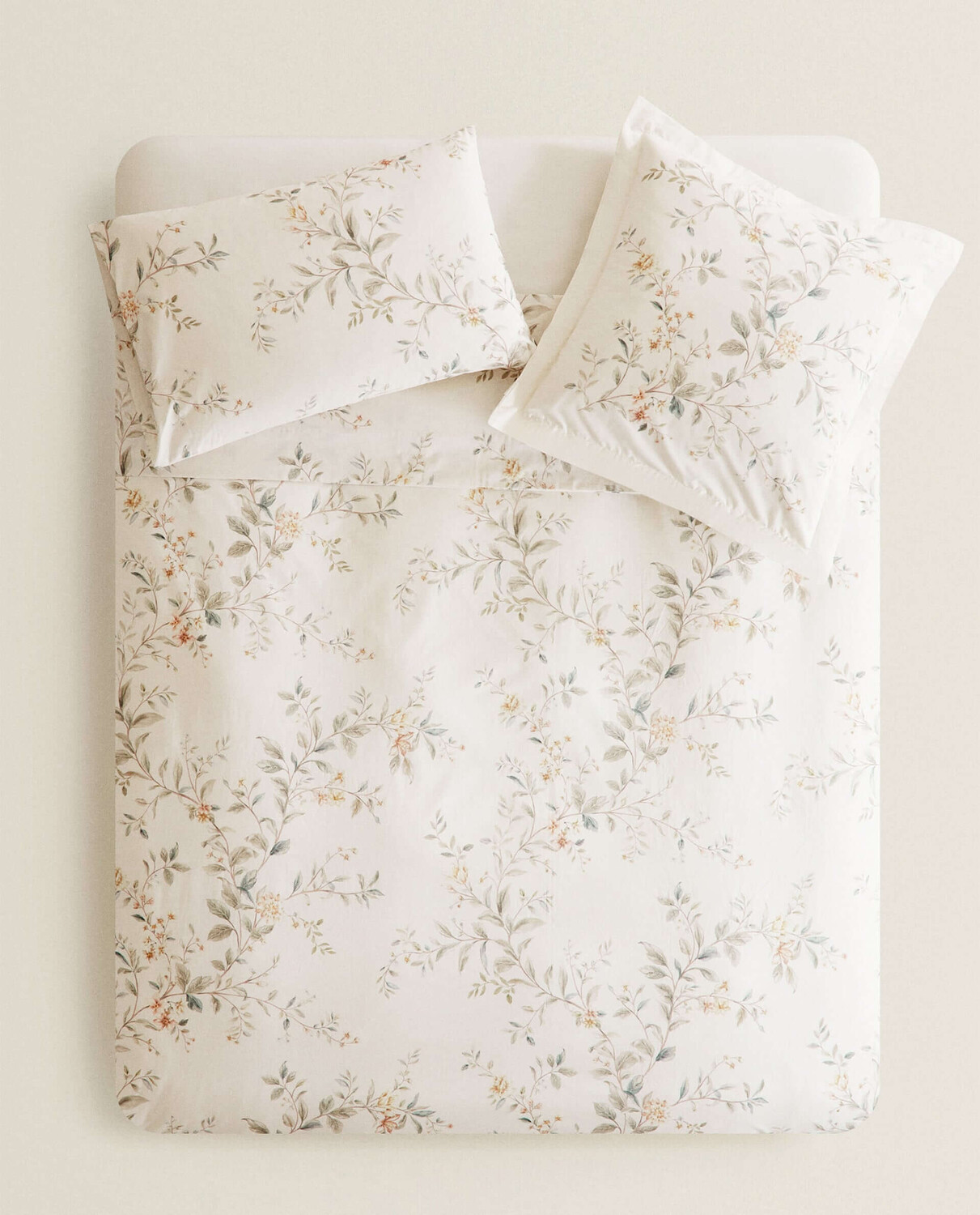 

Пододеяльник Zara Home Floral Print, кремовый