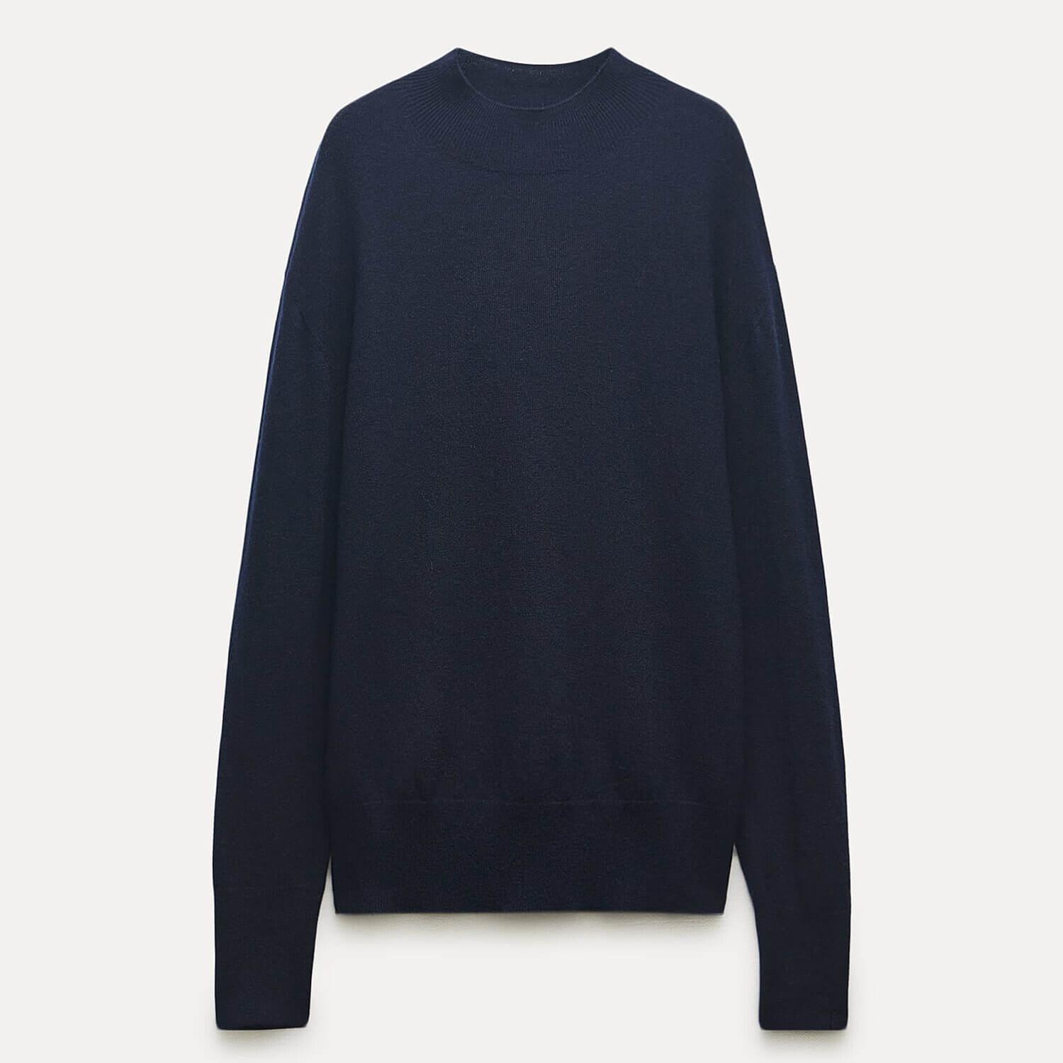 

Свитер Zara 100% Extra Soft Wool High Neck, темно-синий