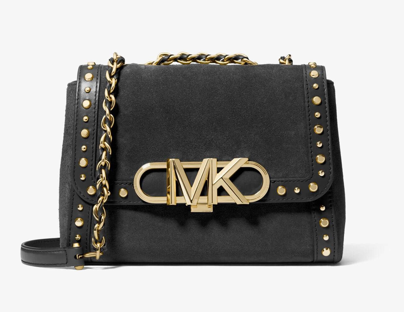 

Сумка Michael Michael Kors Parker Medium Studded Suede Shoulder, черный