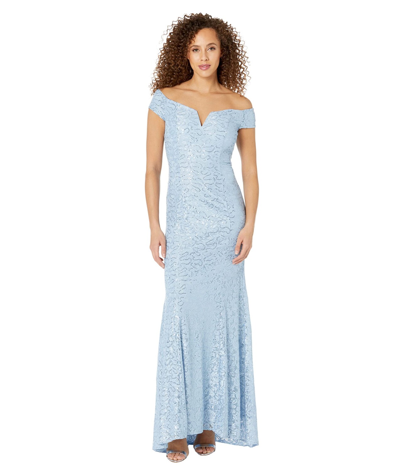 

Платье Vince Camuto, Off-the-Shoulder Gown with V Bar At Neck