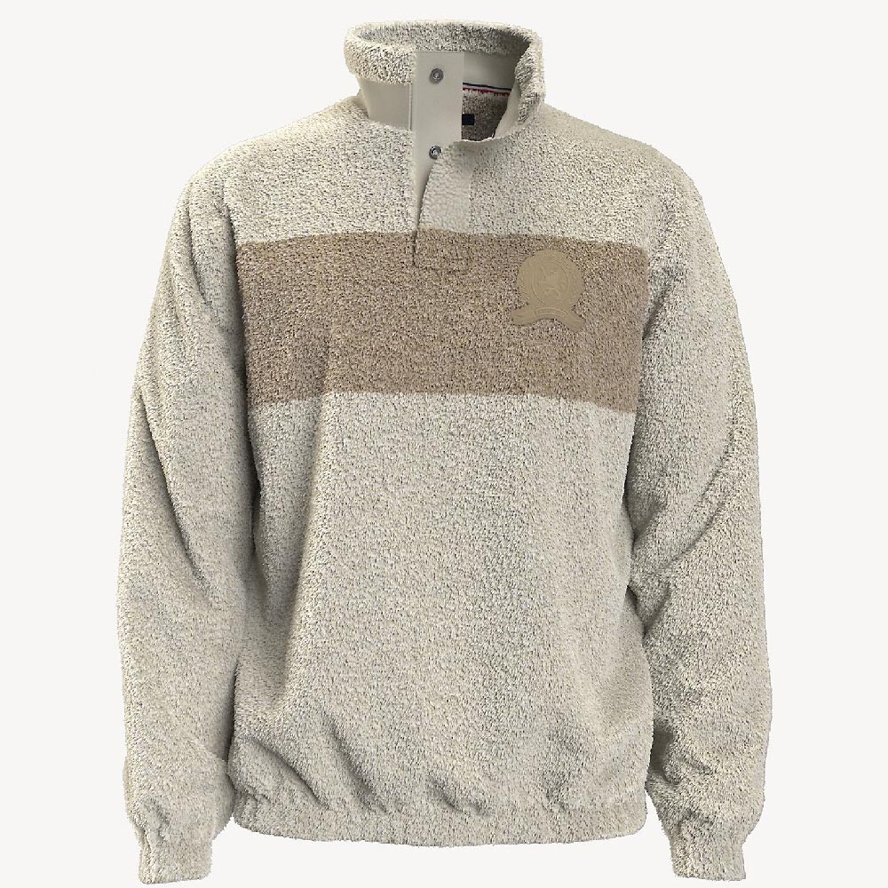 

Свитшот Tommy Hilfiger Essential Quarter-button, коричневый/серый
