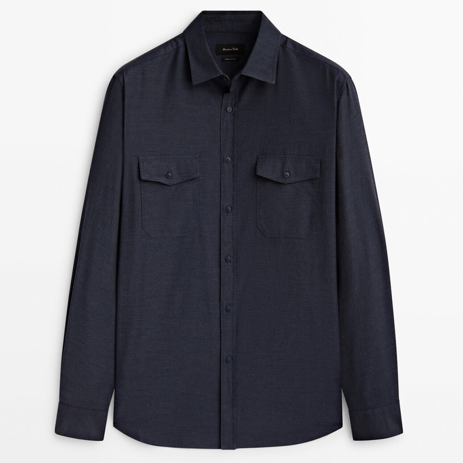 

Рубашка Massimo Dutti Regular Fit Cotton Oxford, темно-синий