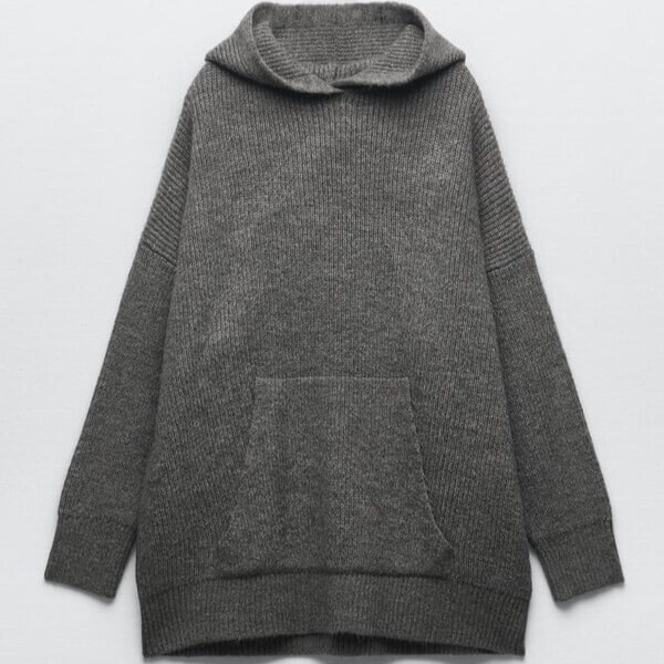 

Толстовка Zara Oversize Knit, темно-серый
