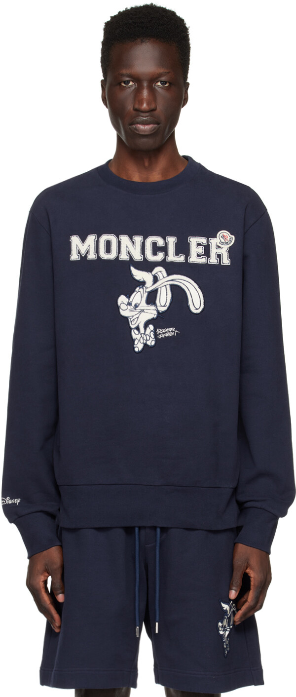

Темно-синяя толстовка с нашивкой Moncler, Синий
