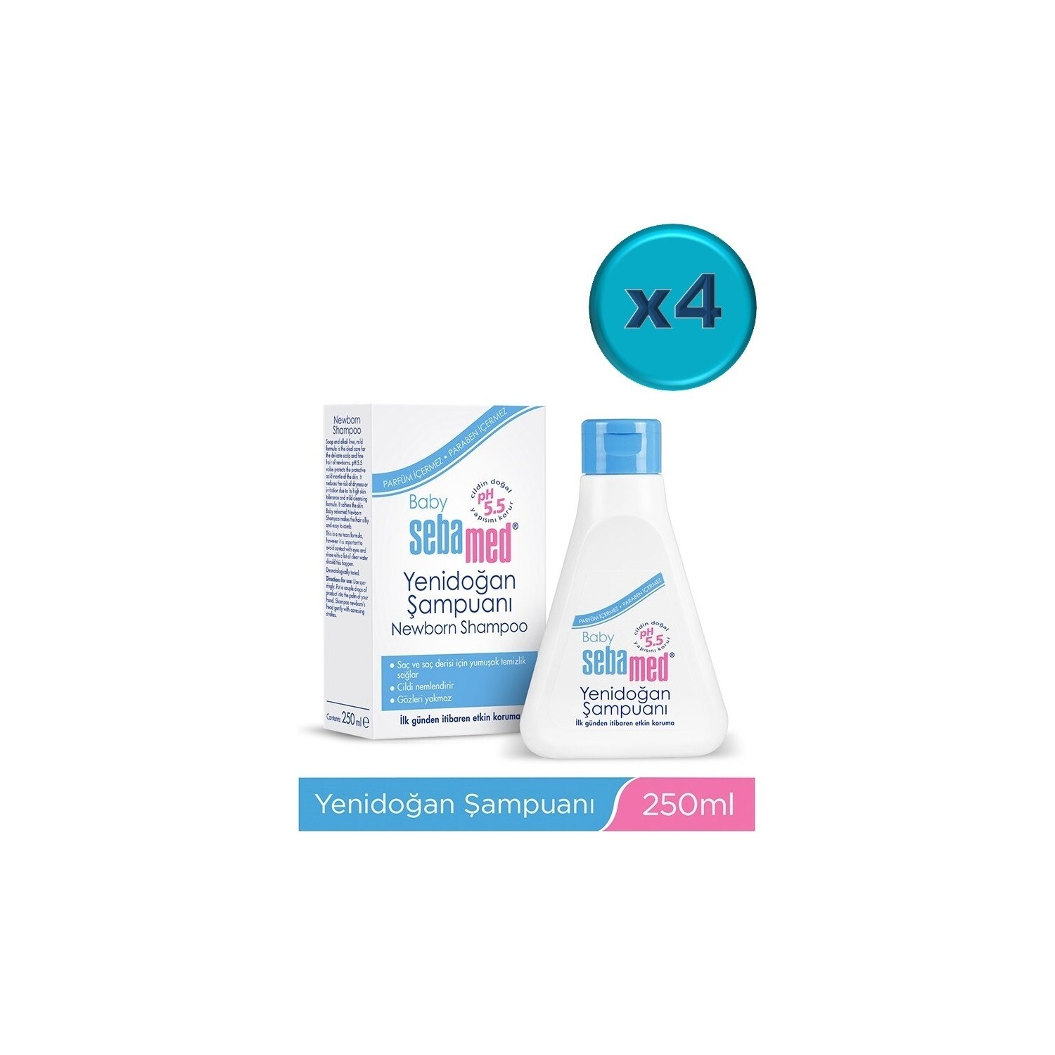

Sebamed Baby Shampoo 250 мл для новорожденных (4 набора из 4)
