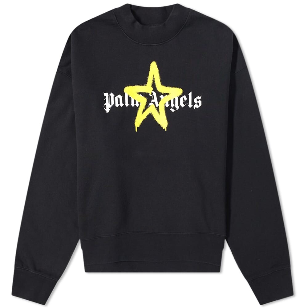 

Толстовка Palm Angels Star Sprayed Logo Crew Sweat, Черный