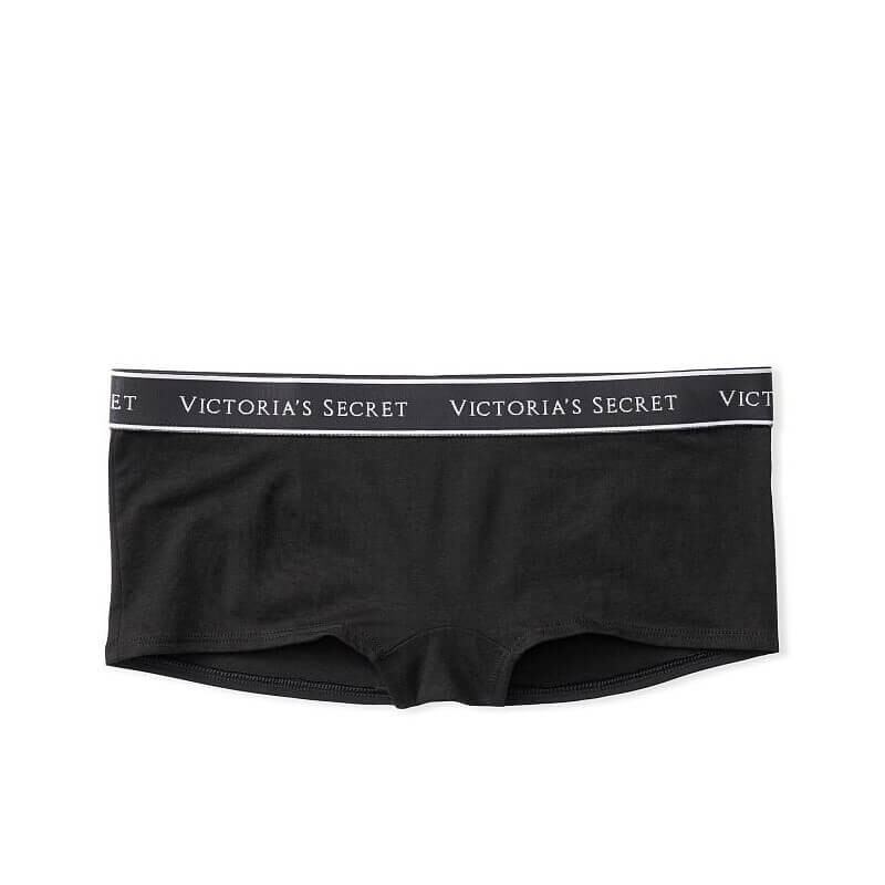 

Трусики-шортики Victoria's Secret Logo Cotton Boyshort, черный