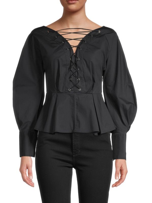 

Топ со шнуровкой monroe STAUD Black