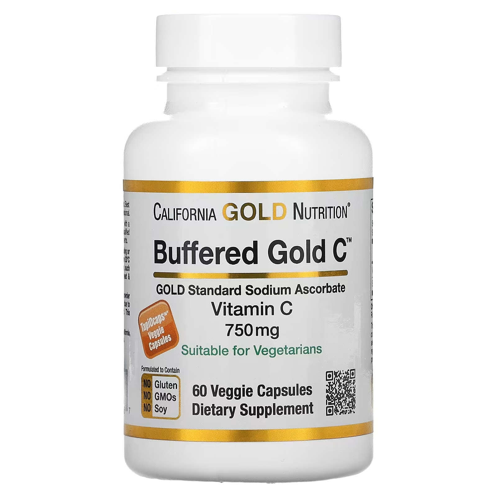 Буферизованный Витамин C California Gold Nutrition Gold Standard, 60 растительных капсул california gold nutrition brain health 60 растительных капсул