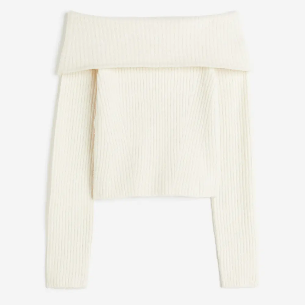 

Свитер H&M Off-the-shoulder, кремовый, Бежевый