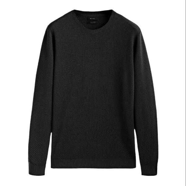 

Свитер Massimo Dutti Textured Knit Crew Neck, черный