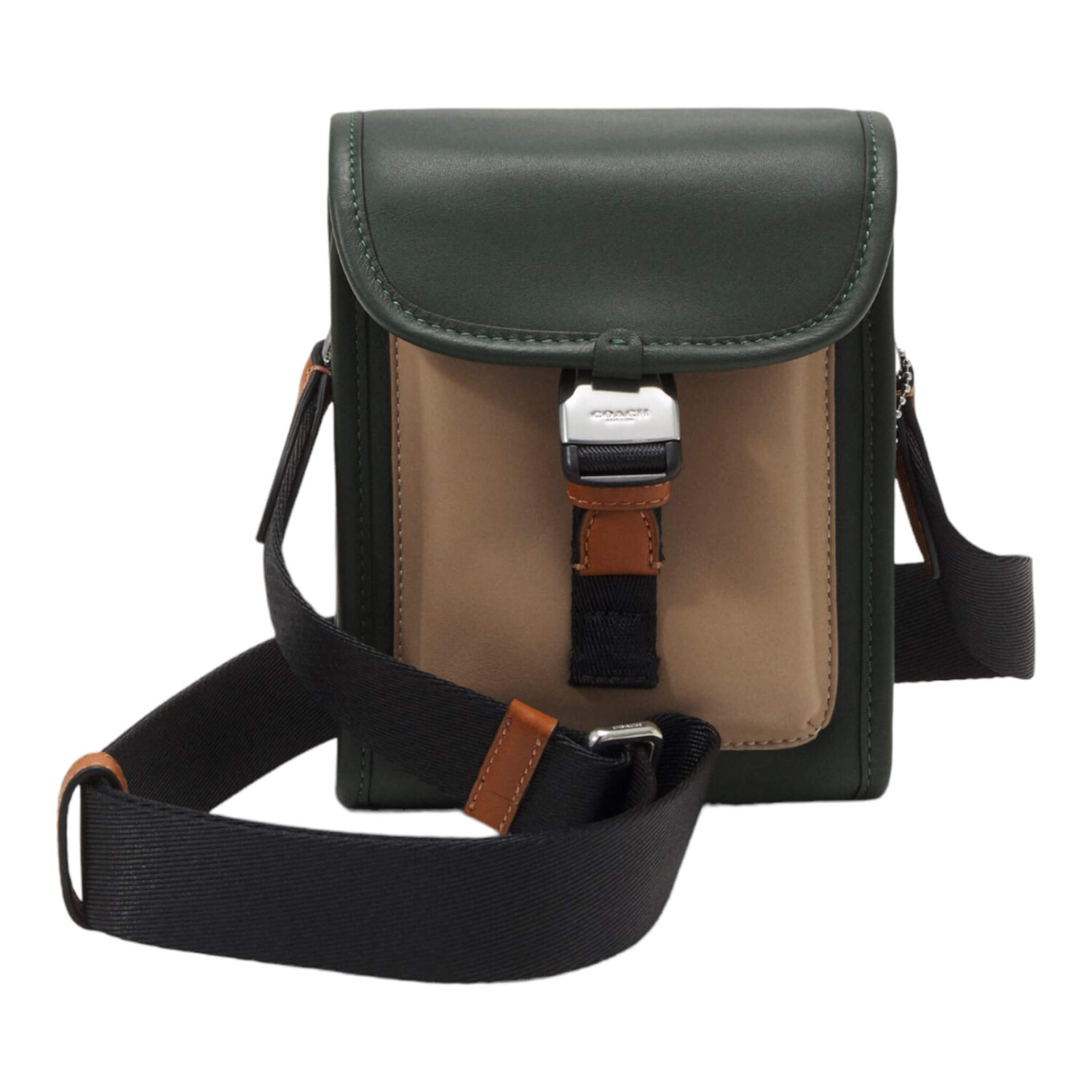 

Сумка Coach Charter North South Crossbody, зеленый/бежевый