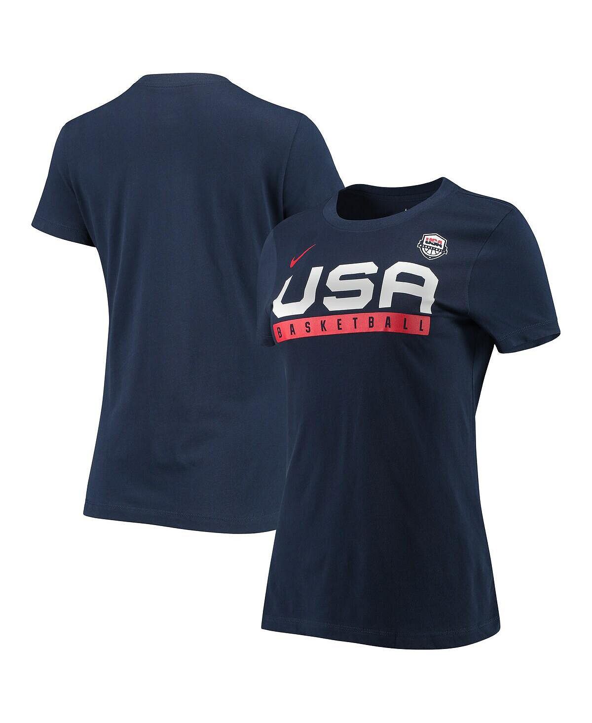 

Женская темно-синяя футболка usa basketball performance Nike, синий