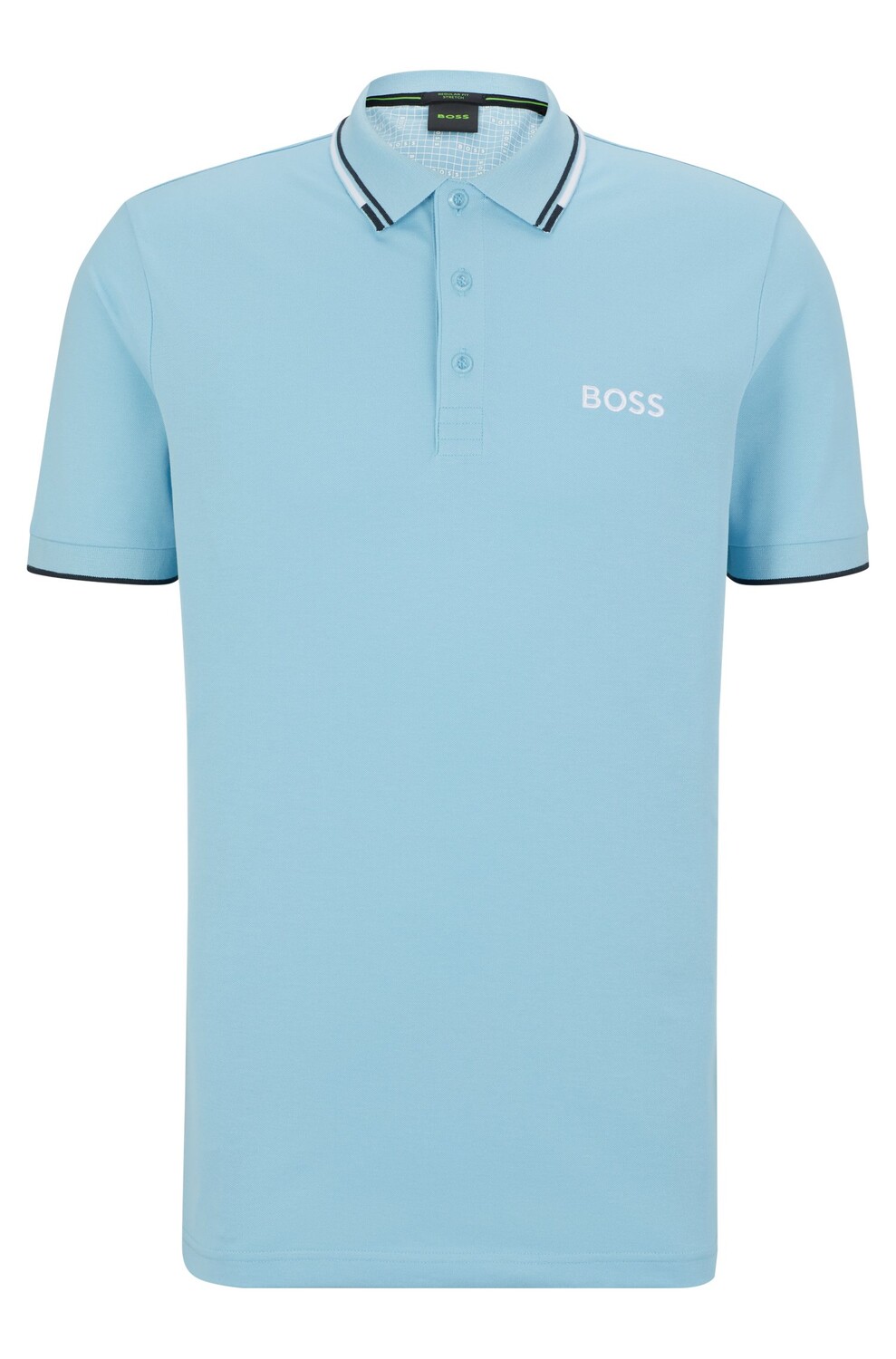

Рубашка поло Boss Cotton-blend With Contrast Details, светло-голубой