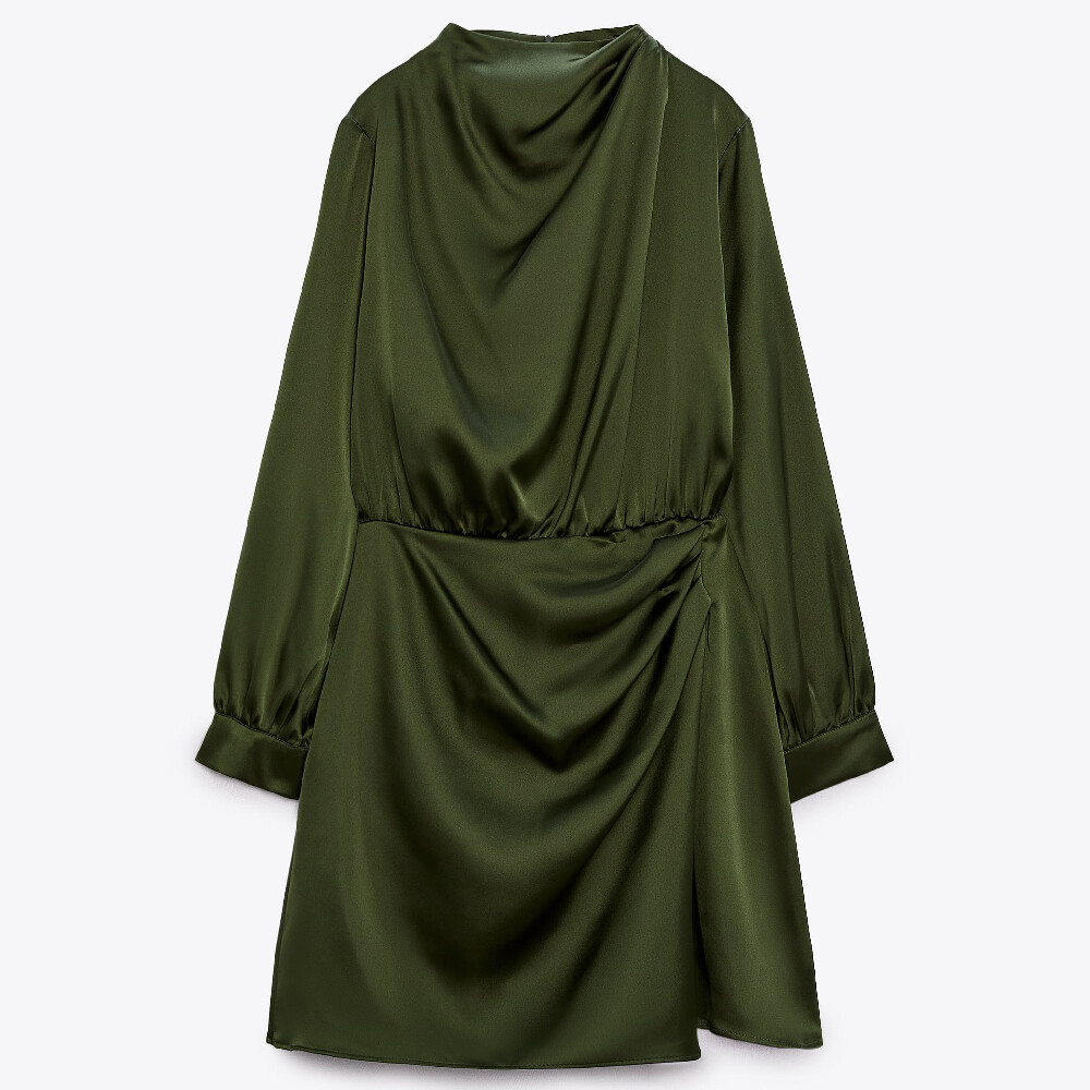 

Платье Zara Short Satin, темно-зеленый