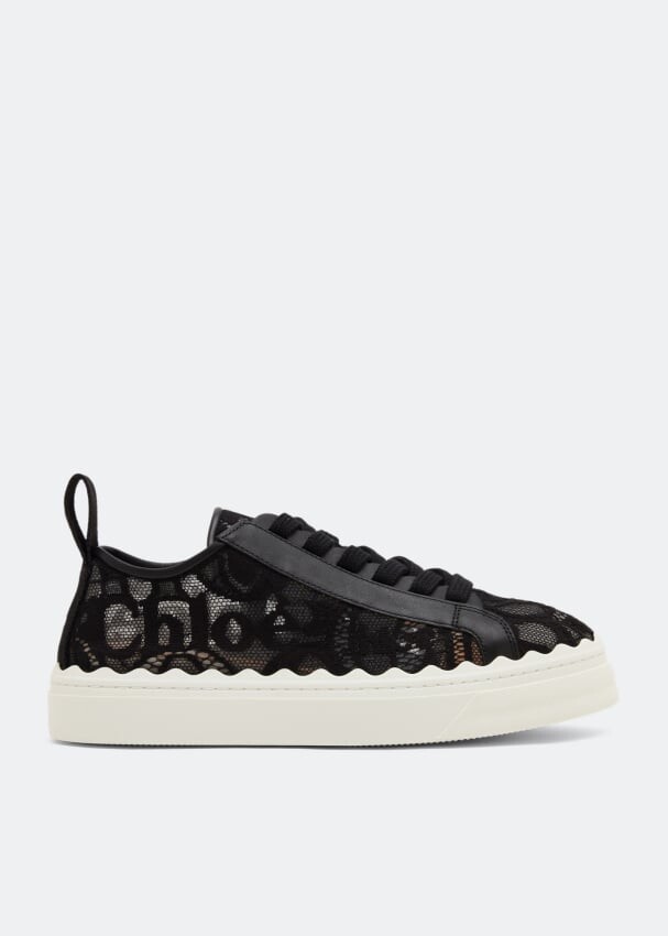 

Кроссовки CHLOÉ Lauren lace sneakers, черный
