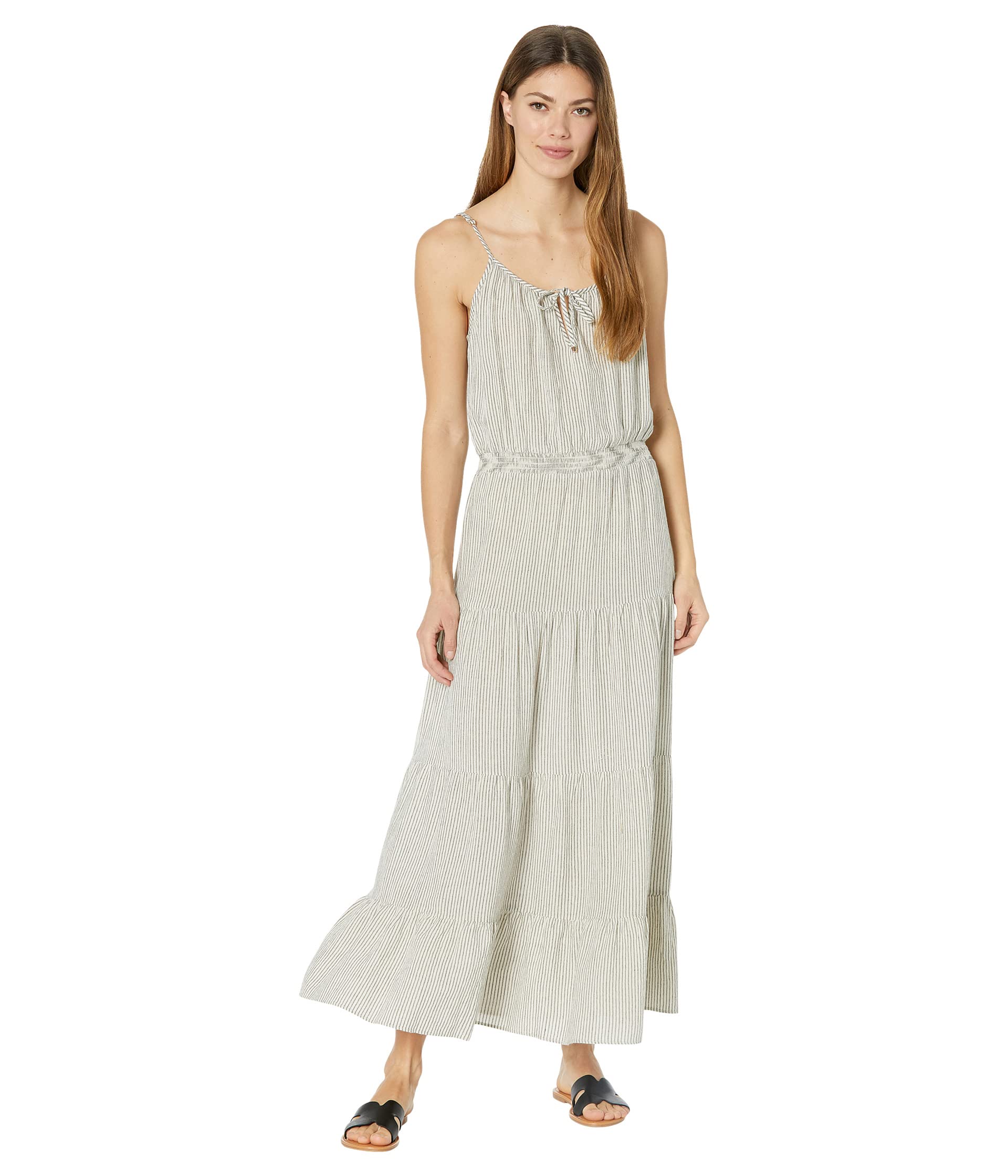 цена Платье Dylan by True Grit, Luna Cotton Linen Stripe Maxi Dress