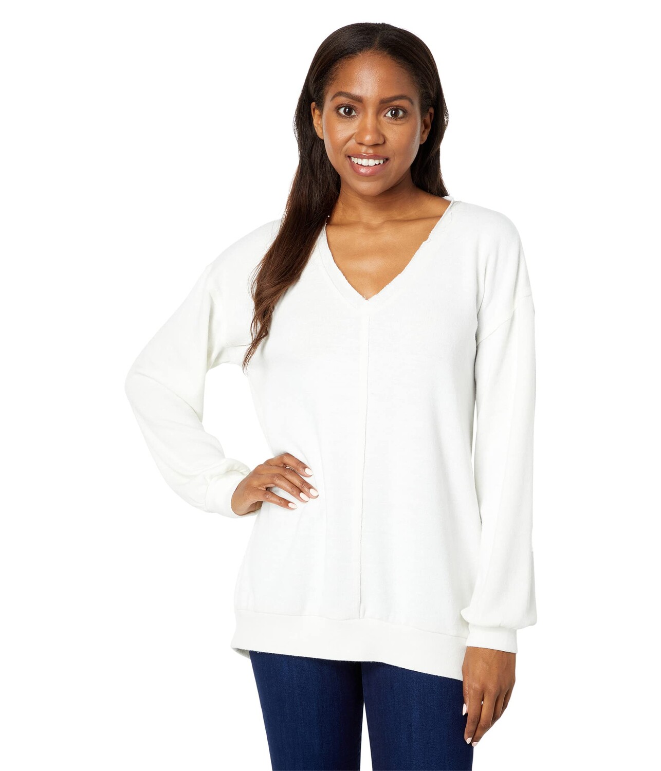 

Худи Mod-o-doc, Cozy Brushed Jersey Long Sleeve V-Neck Tunic