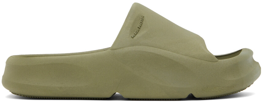 

Формованные шлепанцы цвета хаки Eco Heron Preston