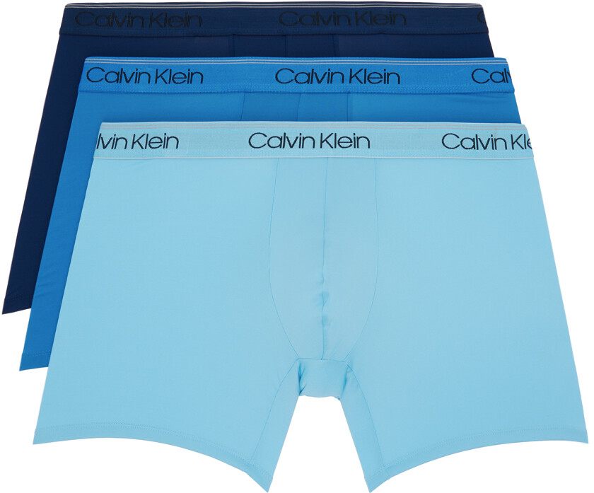 

Набор из трех синих трусов-боксеров Micro Calvin Klein Underwear