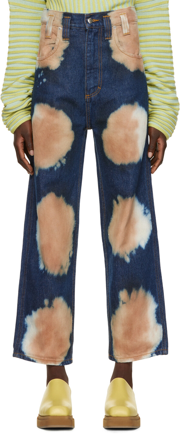 

Индиго мешковатые джинсы Eckhaus Latta