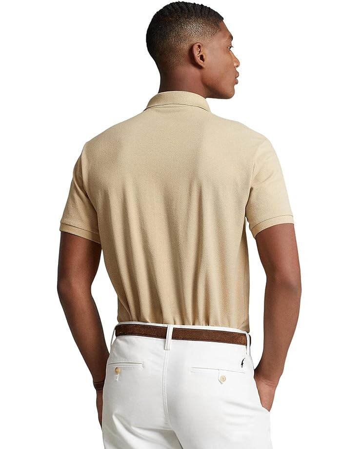 

Поло Polo Ralph Lauren Custom Slim Fit Mesh Polo Shirt, цвет Beige/Cream