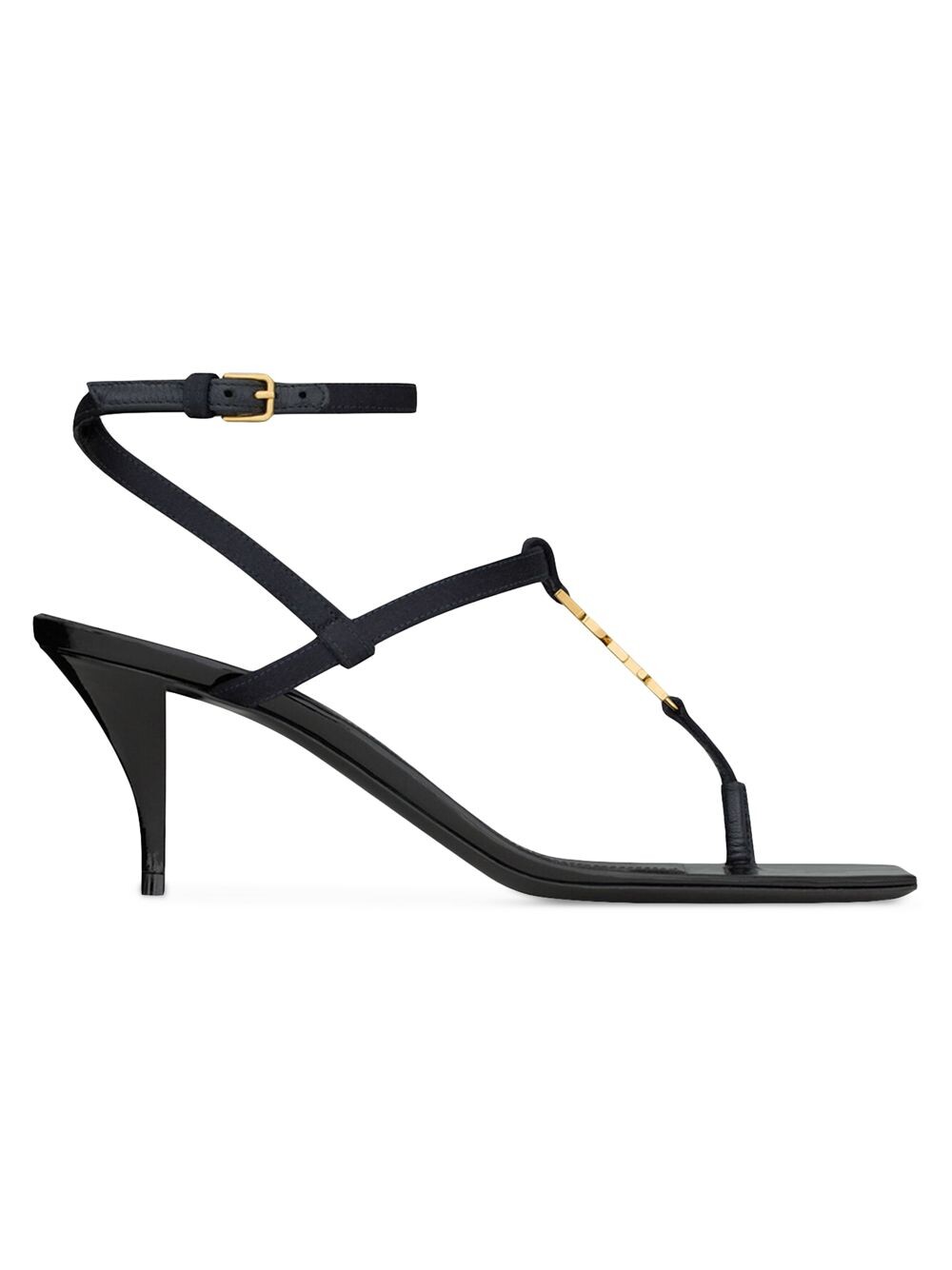 

Сандалии Cassandra из шелкового атласа Saint Laurent, нави