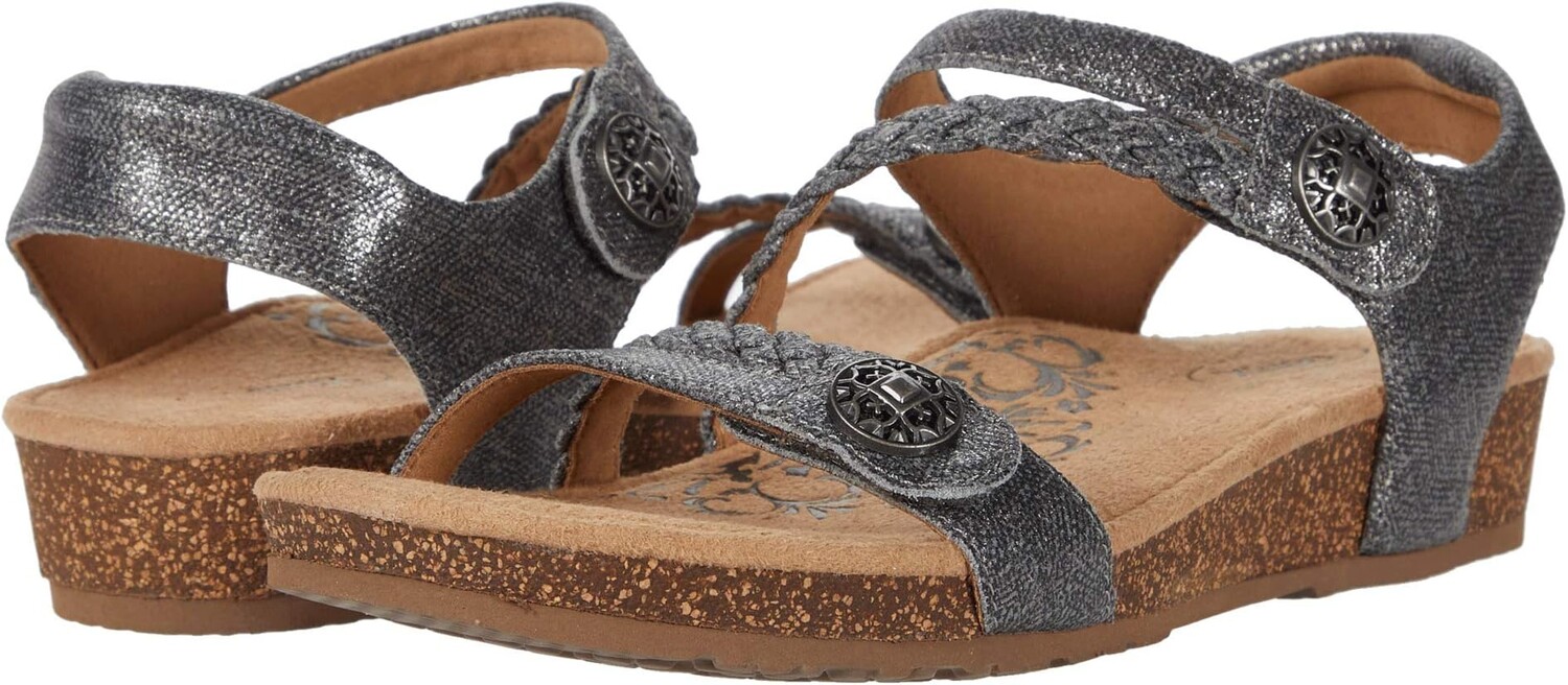 

Сандалии на плоской подошве Jillian Quarter Strap Aetrex, цвет Pewter