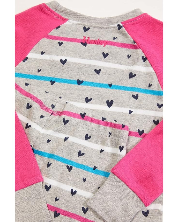 

Пижамный комплект Hatley Confetti Hearts Organic Cotton Raglan PJ Set, серый