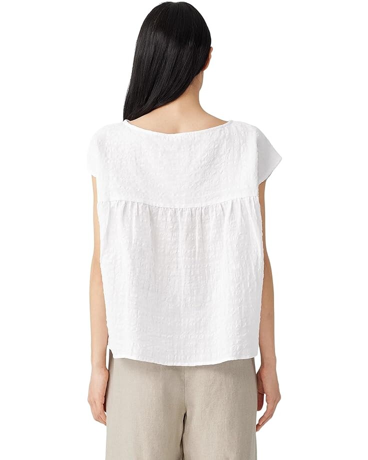 

Топ Eileen Fisher Gathered Boxy Top, белый