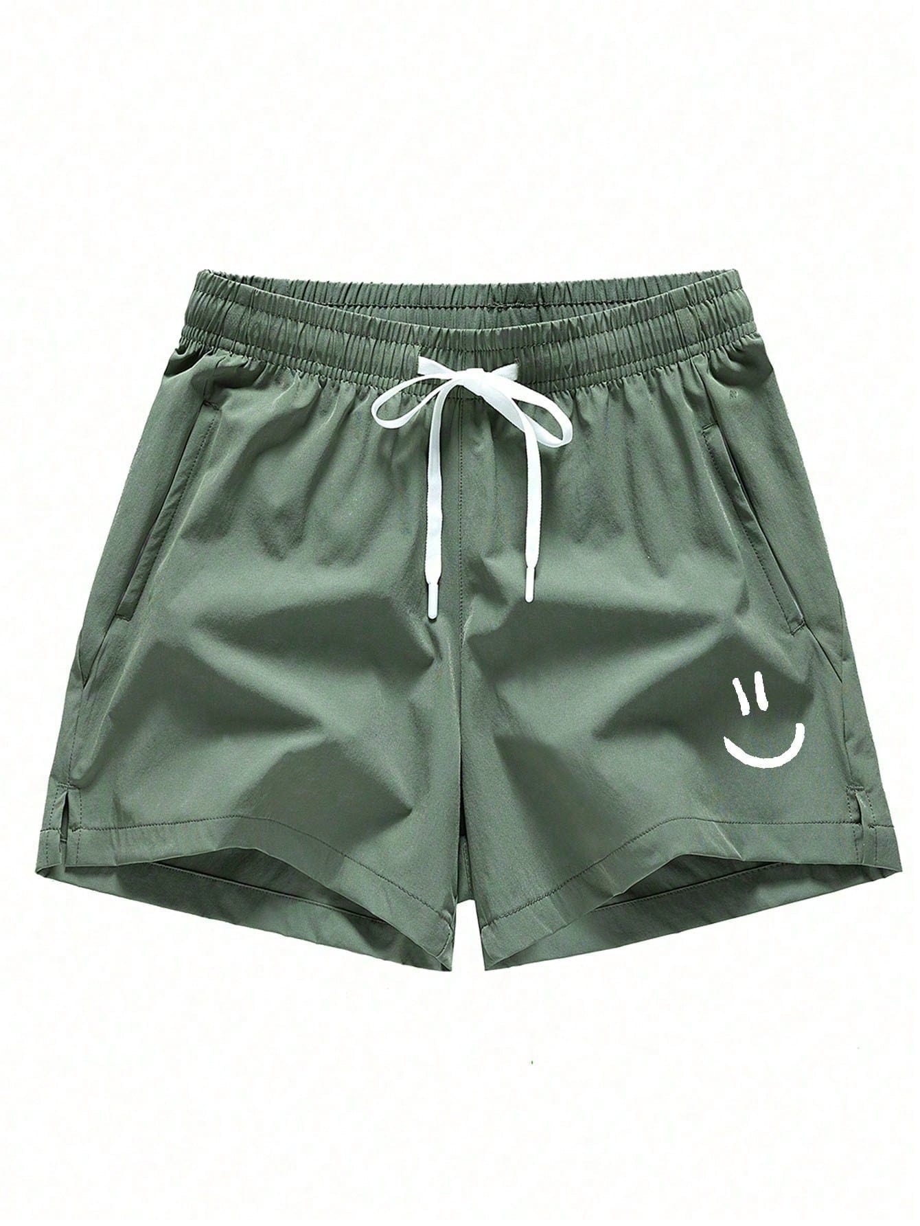 Мужские быстросохнущие и дышащие шорты для бега для пляжных спортивных шорт, армейский зеленый