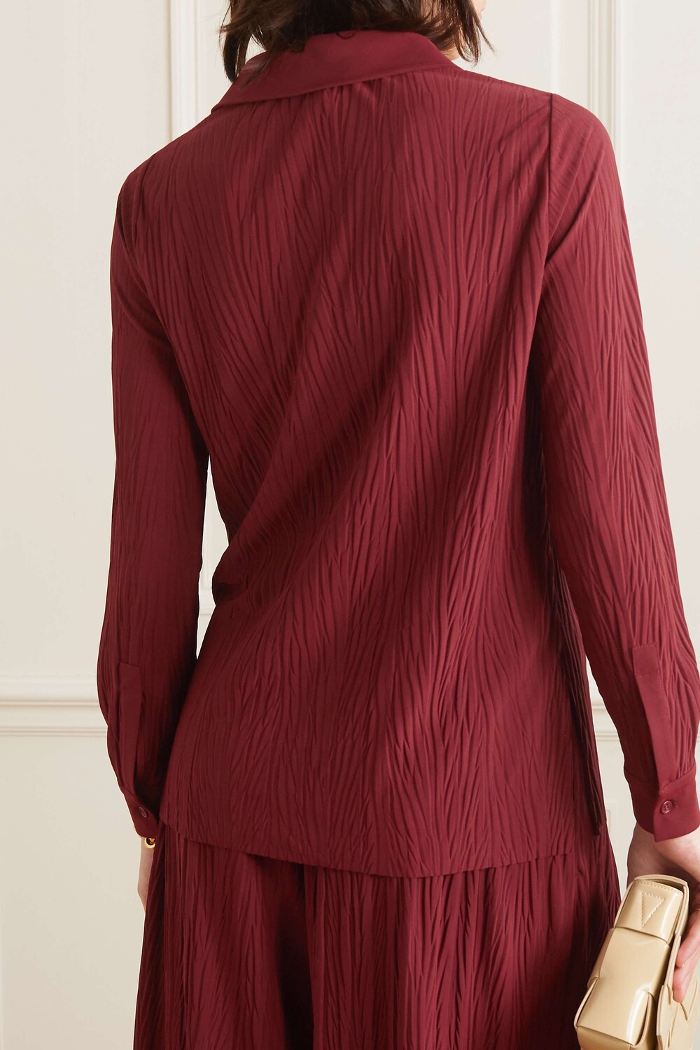 

MAX MARA Шелковая плиссированная рубашка, красный