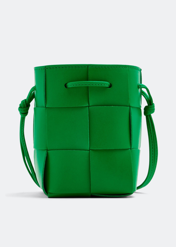 Сумка Bottega Veneta Mini Cassette Bucket, зеленый