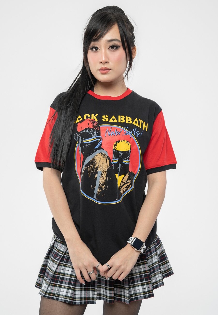 

Футболка с принтом BLACK SABBATH NEVER SAY DIE RINGER Paradiso Clothing, черный