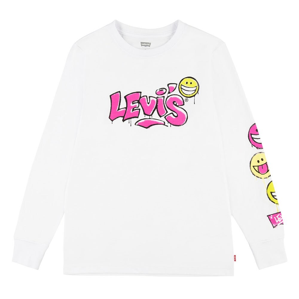 Футболка Levi´s Sprayed Logo Long Sleeve Round Neck, белый