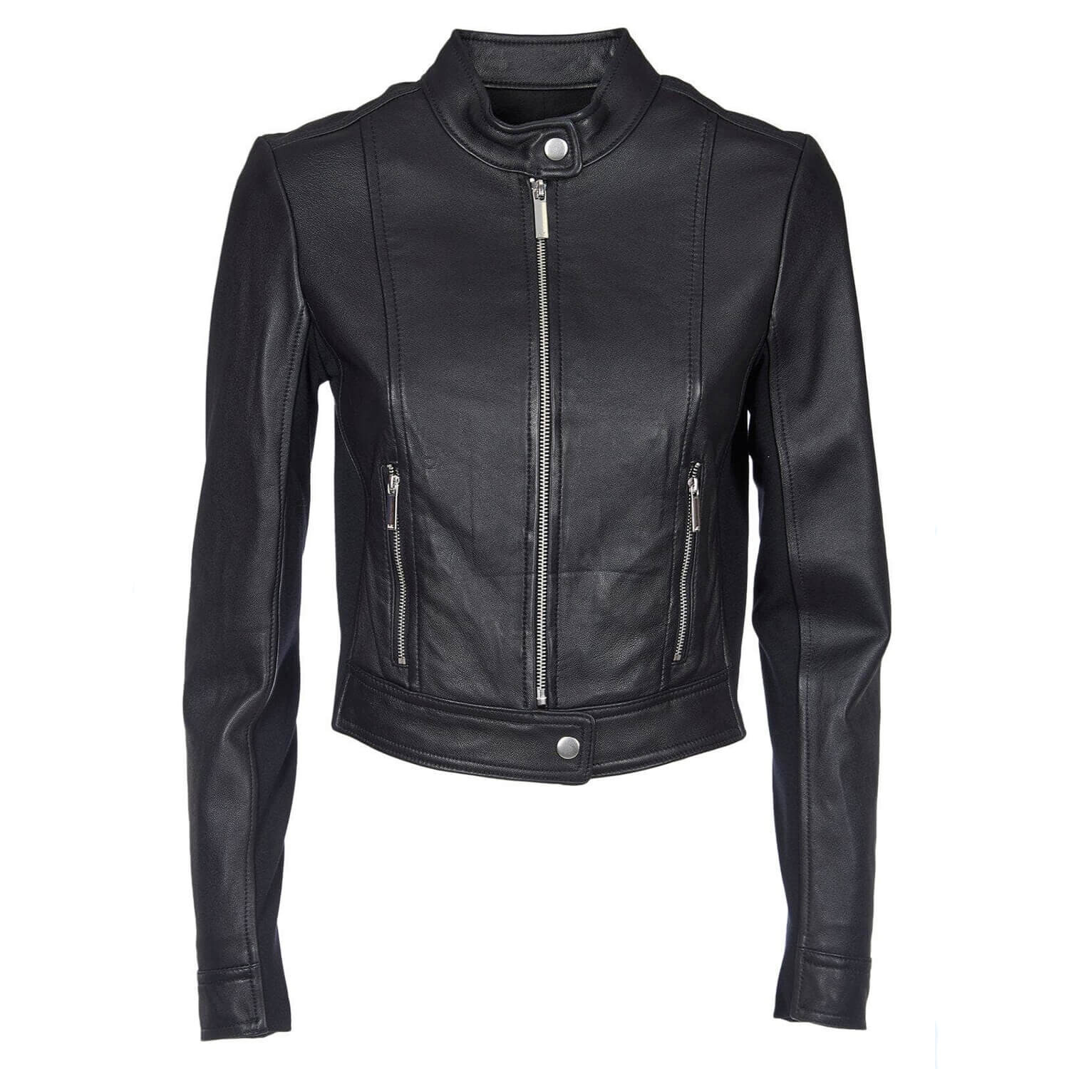 

Куртка Michael Kors Cropped Leather Biker, черный