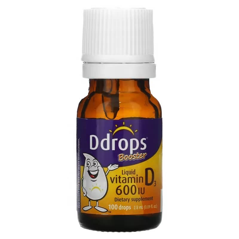 Жидкий витамин D3 Ddrops Booster 600 МЕ, 2.8 мл ddrops жидкий витамин d3 для детей 400 ме 90 капель 2 5 мл 0 08 мл
